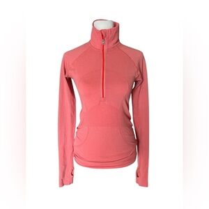 LULULEMON Swiftly Tech 1/4 Zip Pullover Peach Women Sz 4